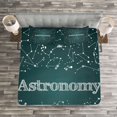 thumbnail image 3 of Ambesonne Constellation Quilted Bedspread Set 3 Pcs, Astronomy, King Size, Green White, 3 of 3