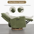 thumbnail image 6 of Spruce & Spring Dual-Motor Power Swivel Recliner with Lumbar Pillow for Nursery & Living Room, Moss Green, 6 of 8