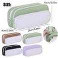 thumbnail image 3 of Veeogra Green & White Double Layer Pencil Pouch,Zipper Pencil Pouch,Aesthetic Stylish Case,Stationery Storage Bag,Pen Organizer Case,Utility Tool Pouch,Stationery Supplies Holder,Adult Office Storage, 3 of 9