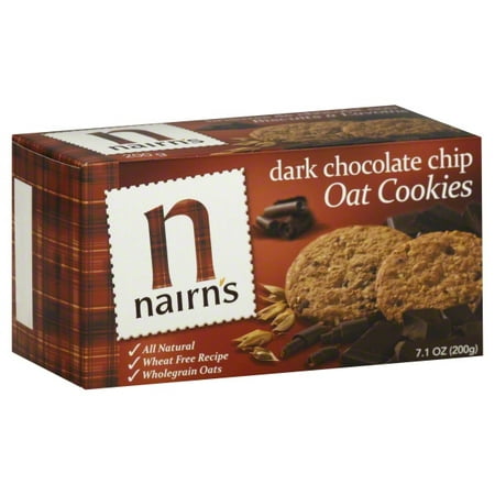 Nairns Dark Chocolate Chip Oat Cookies,  7.1-Ounce (Pack of 4)