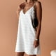 thumbnail image 1 of Vestido De Tirantes Finos Mini vestido con flecos de fiesta sin espalda con tirantes finos y borlas para mujer (Blanco S) Cgtredaw Para estrenar, 1 of 1
