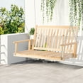 thumbnail image 2 of Outsunny 2-People Porch Swing Bench with 2 Hanging Chains for Deck, Natural, 2 of 10