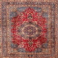 thumbnail image 1 of Ahgly Company Indoor Square Traditional Light Copper Gold Medallion Area Rugs, 10' Square, 1 of 6