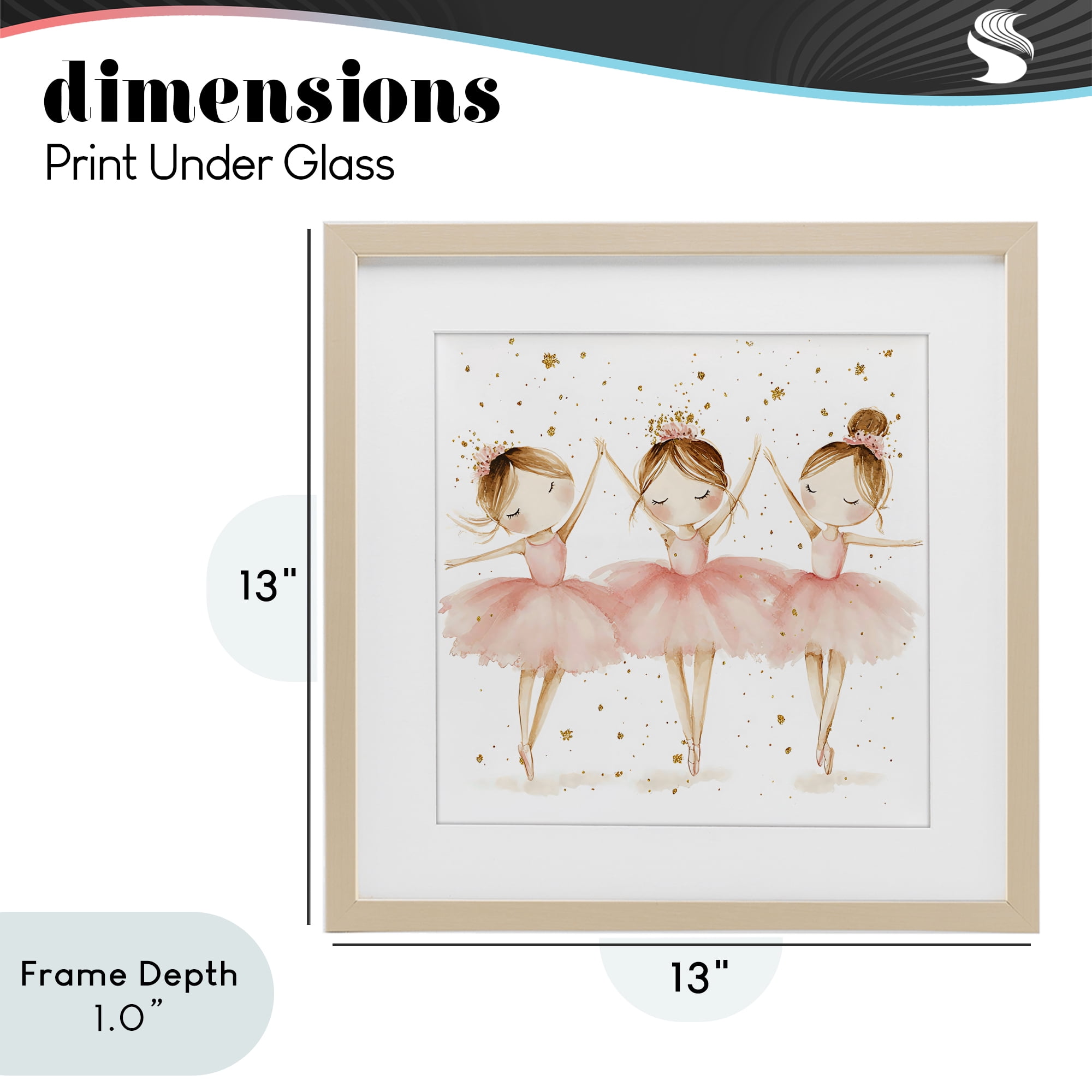 Stupell Industries Trio Of Ballerinas Birch Framed Print Under Glass, design by Creative Studio