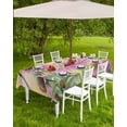 thumbnail image 4 of nqOlkjepod Red Floral Birds Outdoor Tablecloth with Umbrella Hole & Zipper, Spring Flowers Pink Ombre Rectangle Table Cover 52x70 Inch, Dining Waterproof Table Cloth Protector for Patio/Party/Picnic, 4 of 7