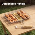 thumbnail image 6 of Delamu Fish Grilling Basket, Portable Stainless Steel BBQ Grill Basket for Fish Vegetables Shrimp with Detachable Handle, 6 of 6