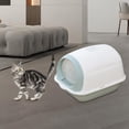 thumbnail image 3 of Bandeja de arena para mascotas, orinal cerrado, inodoro, parte inferior antideslizante, caja de arena para gatos con capucha para gatitos y cachorros Azul Fernando Bandeja de arena para gatos, 3 of 8