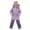 Purple, variant on Boys Girls 2 Piece Ski Suits Faux-F𝐮r Hood Puffer Jackets Bib Pants Skiset Kids Winter Snowboard Warm Snowpants Outfits
