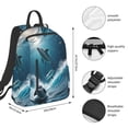 thumbnail image 2 of Balery Ice Blue Ocean Cute Dolphin A Mochila ligera para hombre y mujer: duradera e impermeable, ideal para la escuela, el trabajo, viajes y uso diario., 2 of 7