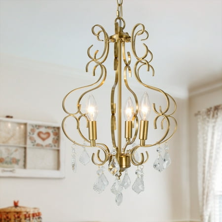 

LNC Modern/Contemporary Chandelier with Crystal Gold Finish for Bedroom/Living Room