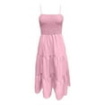 thumbnail image 4 of SMihono Summer Maxi Dresses for Women 2025 Elegant Classy Casual Smocked Dress Sleeveless Spaghetti Strap Dresses Beach Dress Pink M, 4 of 4
