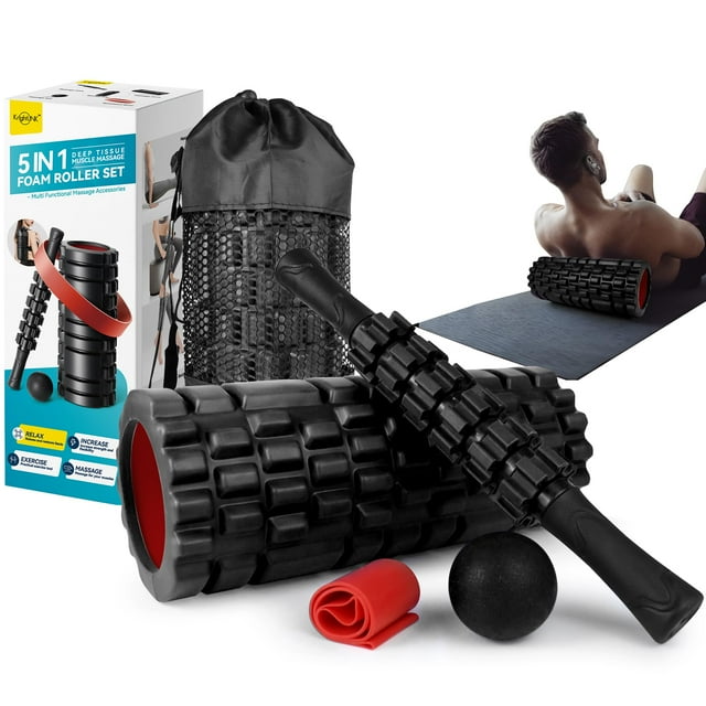 Set de rodillos de espuma Krightlink 5 en 1 para masaje de tejidos profundos