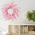 thumbnail image 6 of Farfi Artificial Wreath No Wilting Elegant Pink Beautiful Fake Flower Door Wreath Home Decoration (Pink), 6 of 13