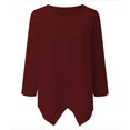 thumbnail image 4 of LQCMBYF Blouses for Women Dressy Casual Ladies Summer Irregular Loose Solid Color Shirt Casual Top Spring Tops Womens Blouses Dressy Womens Tops(Red,S), 4 of 4
