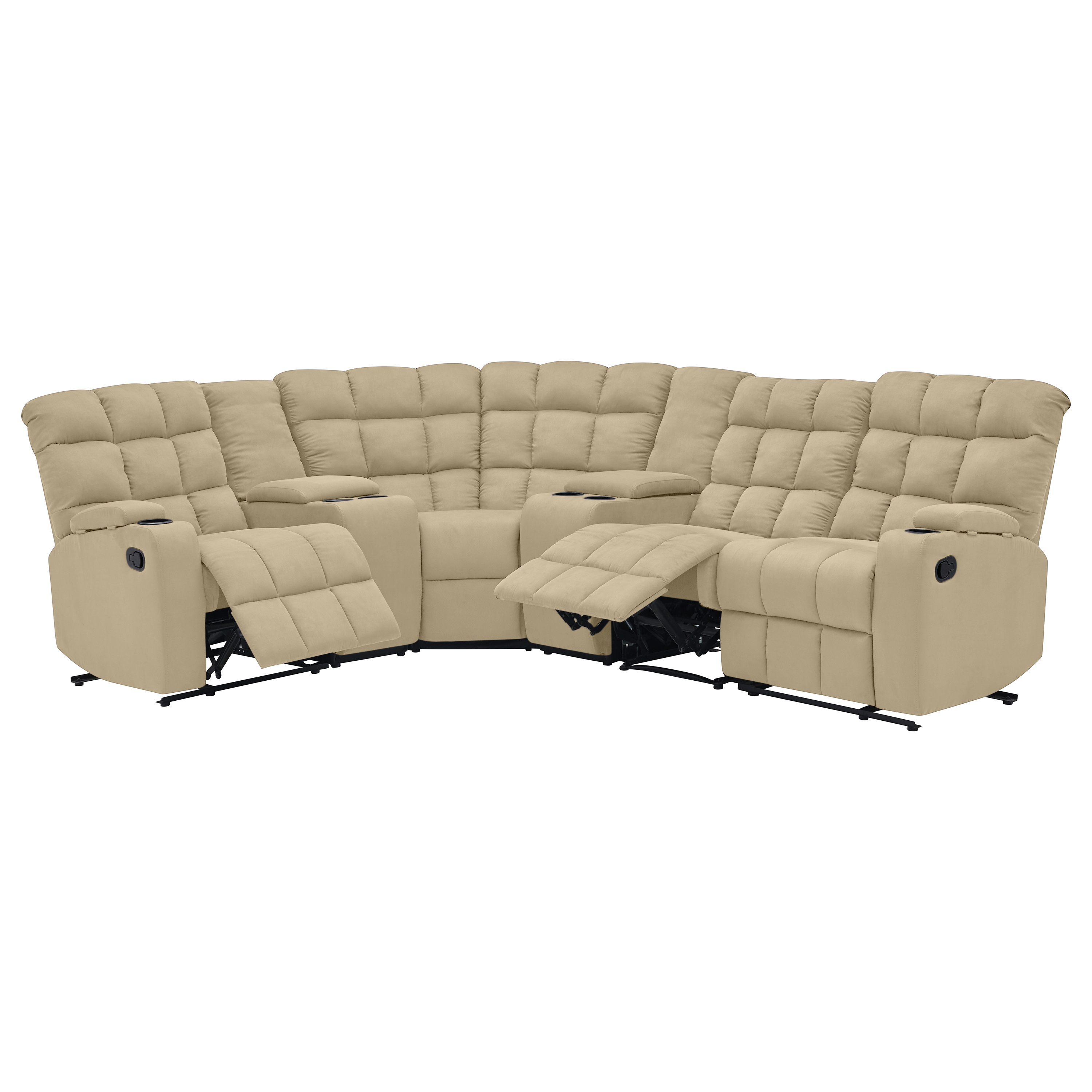 Homesvale Kayleigh 4 Seat Recliner Sectional with Power Storage