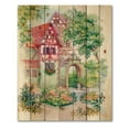thumbnail image 3 of Designart 'Red Rustic House In The Country Side Landscape' Traditional Print on Natural Pine Wood, 3 of 5