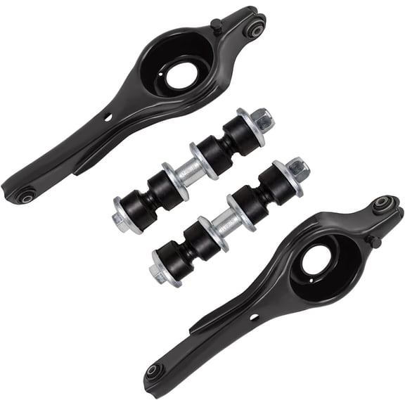 Detroit Axle - Rear Lower Control Arms Sway Bars for Ford 2000-2011 Focus, 2 Lower Rearward Control Arms 2 Stabilizer Sway Bar Links 2001 2002 2003 2004 2005 2006 2007 2008 2009 2010