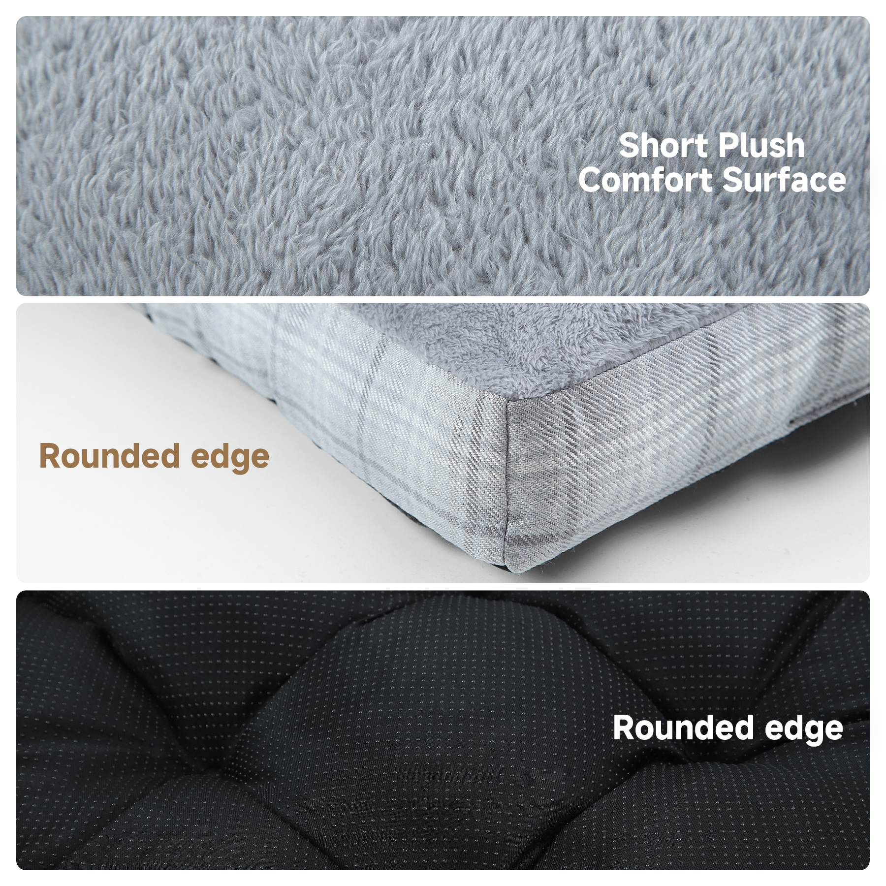 KSIIA Washable Dog Bed for Large Dogs, 35"x23", Gray photo 5