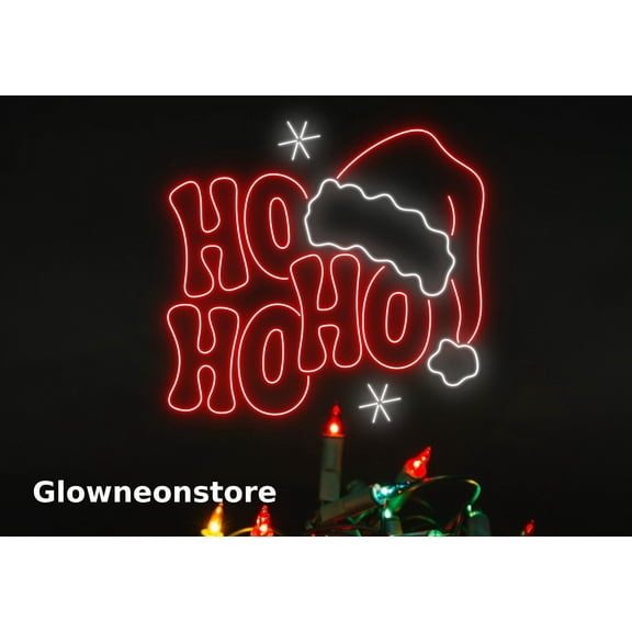 Glowneon Hohoho Neon Sign, Hohoho Led Sign, Hohoho Christmas Neon Sign, Santa Xmas Decor