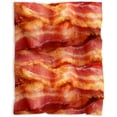 thumbnail image 5 of Food Bacon Lightweight Super Soft Cozy Throw Blanket Warm and Lightweight Soft Flannel Blankets 80x60 Large for Adult Bed Blanket, 5 of 6
