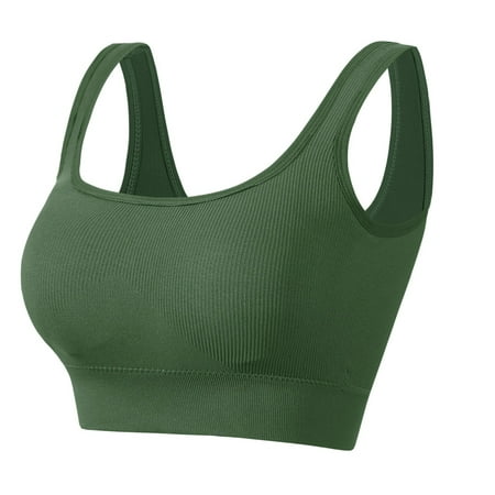 Ukumplol Sports Bras for Women Large Size Gathered Women s Underwear Straps Sports Yoga Anti Bra Bottoming Tank Tops Push Up Bras for Women Bralettes for Women Sleep Bras for Women Green M