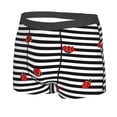 thumbnail image 2 of Kll Ladybugs On Black And White Striped Men'S Cotton Boxer Briefs Underwear-Large, 2 of 9
