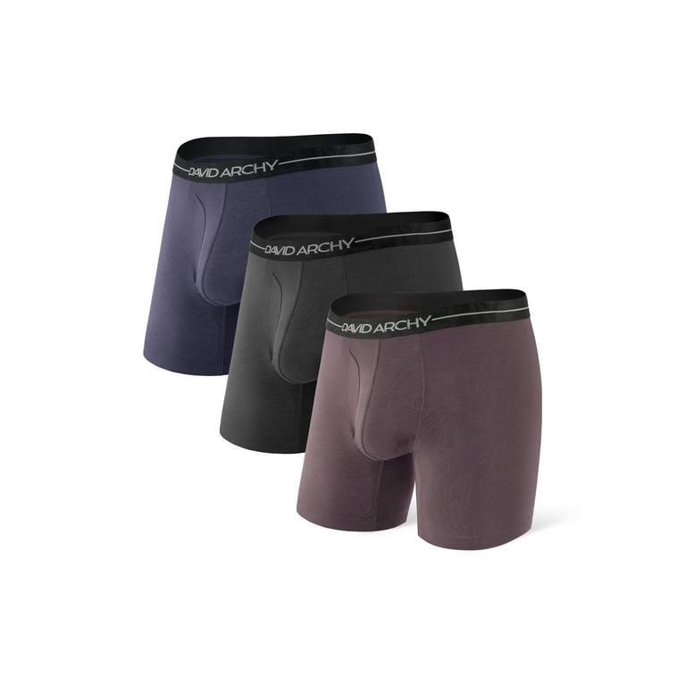 DAVID ARCHY Men's Underwear Ultra Soft Comfy Breathable Trunks Med 