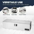 thumbnail image 3 of ARKSEN 39" Aluminum Diamond Plate Tool Box Chest Box Pick Up Truck Bed RV Trailer Toolbox Storage With Side Handle And Lock Keys, Silver, 3 of 7