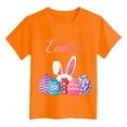thumbnail image 4 of MIASHUI T-Shirt à Manches Courtes pour Enfants Joyeuses Pâques Imprimé Œuf Bunny, Orange, 10-11 Ans, 4 of 4