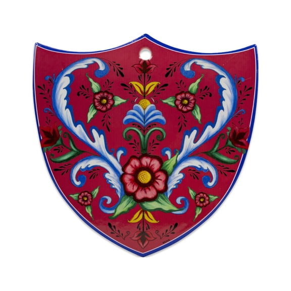 SCAN Ceramic Decoration Red Shield Flowers | 0.25 Inches