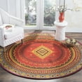 thumbnail image 2 of SAFAVIEH Classic Vintage Clarette Chevron Bordered Area Rug, Red/Slate, 6' x 6' Round, 2 of 9