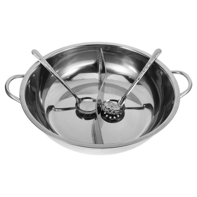 Marmite en Acier Inoxydable avec Séparateur pour Soupe Marmite Multi-Usage Épaisse en Métal Cuiseur de Cuisine Marmite