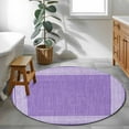 thumbnail image 4 of Purple Geometric 3.3ft Round Rug, White Greek Key Design Burlap Modern Art Non-Skid Rubber Backing Large Area Rugs - Living Room Bedroom Home Office, Indoor Floor Mat Carpets Washable Rug, 4 of 9
