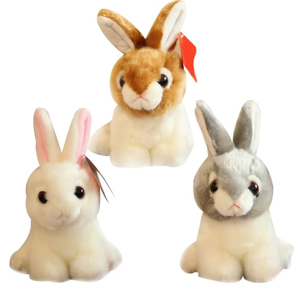 Sunjoy Tech 8" Bunny Rabbit Plush Bunny Realistic Stuffed Animal Toy Bedtime Friend Gifts for Babies Kids Boys Girls