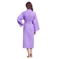 thumbnail image 3 of TowelSoft Women's Waffle Lilac Long Premium Cotton Blend Bathrobe (Medium), 3 of 5