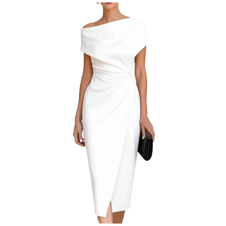 white off the shoulder bodycon midi dress Uscallm Women's Short Sleeve Ruched Elegant Slim Formal Party Cocktail Holiday Dresses, L Off%20The%20Shoulder%20Belt%20Midi%20Dress%20White%0D%0ADESIGN%3A%0D%0A%0D%0AColour%3A%20White%0D%0AOff%20the%20shoulder%20design%0D%0ASleeveless%0D%0ABelt%20detail%0D%0ACross R1688 I Love You Amore Color:Blue Mirage