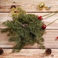 thumbnail image 4 of Qocolhg Christmas Decorations Outdoor Indoor, 1Pcs 19.6Inch Snowy Faux Cedar Branches Frosted Artificial Cedar Picks And Sprays Cedar Twigs Stems Christmas Stems Green Artificial Cedar Sprigs, 4 of 6