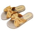 thumbnail image 2 of Alpargata de paja de imitación, sandalias para mujer, pantuflas de mujer con tacón plano y playa plana floral Wmkox8yii  ytu6884, 2 of 4