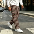 thumbnail image 2 of GrmtClth Plaid Pants for Men Elastic Waist Loose Lounge Checkered Sleepwear with Pockets Red 2XL, 2 of 6