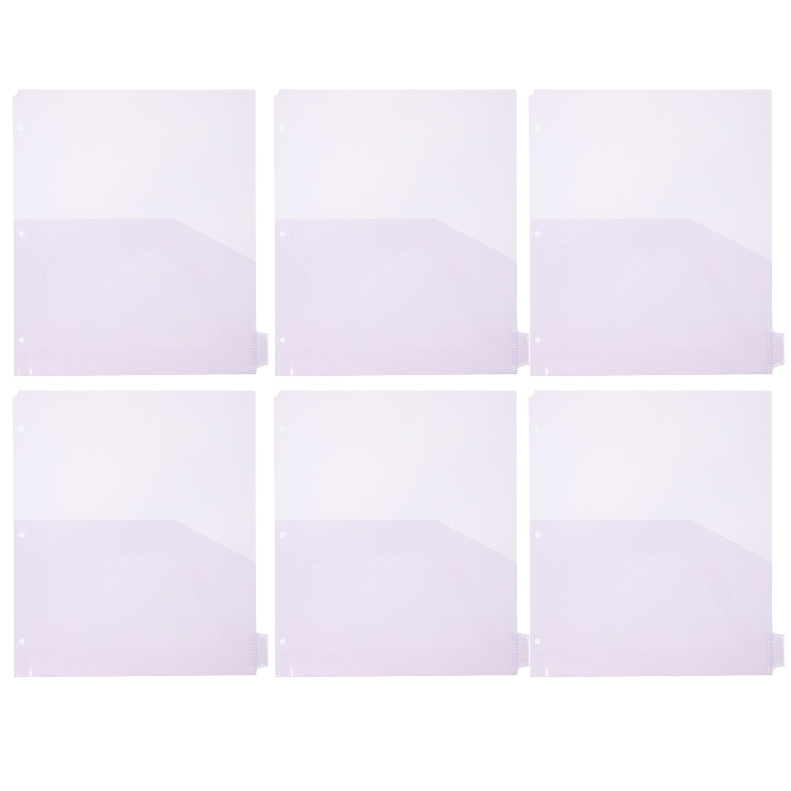 COMPUKAS 8Pcs Portable Plastic Binder Pockets with Top Loading and Transparent Material for Document Storage