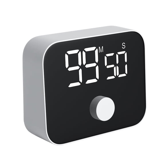 Digital Kitchen Timer, Visual Timer for Kids 99 Minute Large LED Display Magnetic Countdown Silent Adjustable Sound Countup Timer for Classroom Office, Cooking Timer Studying Teaching Meeting, White