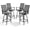 Grey, variant on SOLAURA Outdoor Swivel Bar Stools Set of 2, Patio Bar Height Bistro Chairs with Textilene fabric, High Top Stools for Garden, Lawn, Poolside, Kitchen (Blue)