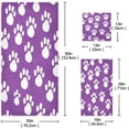 thumbnail image 3 of White Paw Print Bath Towels Absorbent Bath Towels Set Soft Towel Set for Home Hotel Decor Gym Swim, 3 Piece Wash cloth, 3 of 7