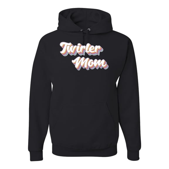 Wild Bobby Twirler Mom Girl Sports Unisex Graphic Hoodie Sweatshirt, Black, Small