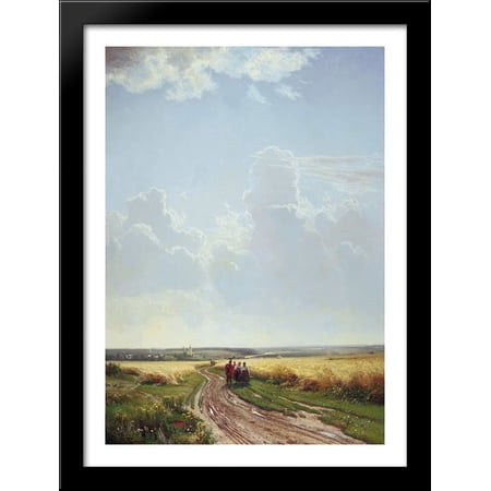 Noon in the Neighbourhood of Moscow 28x38 Large Black Wood Framed Print Art by Ivan Shishkin