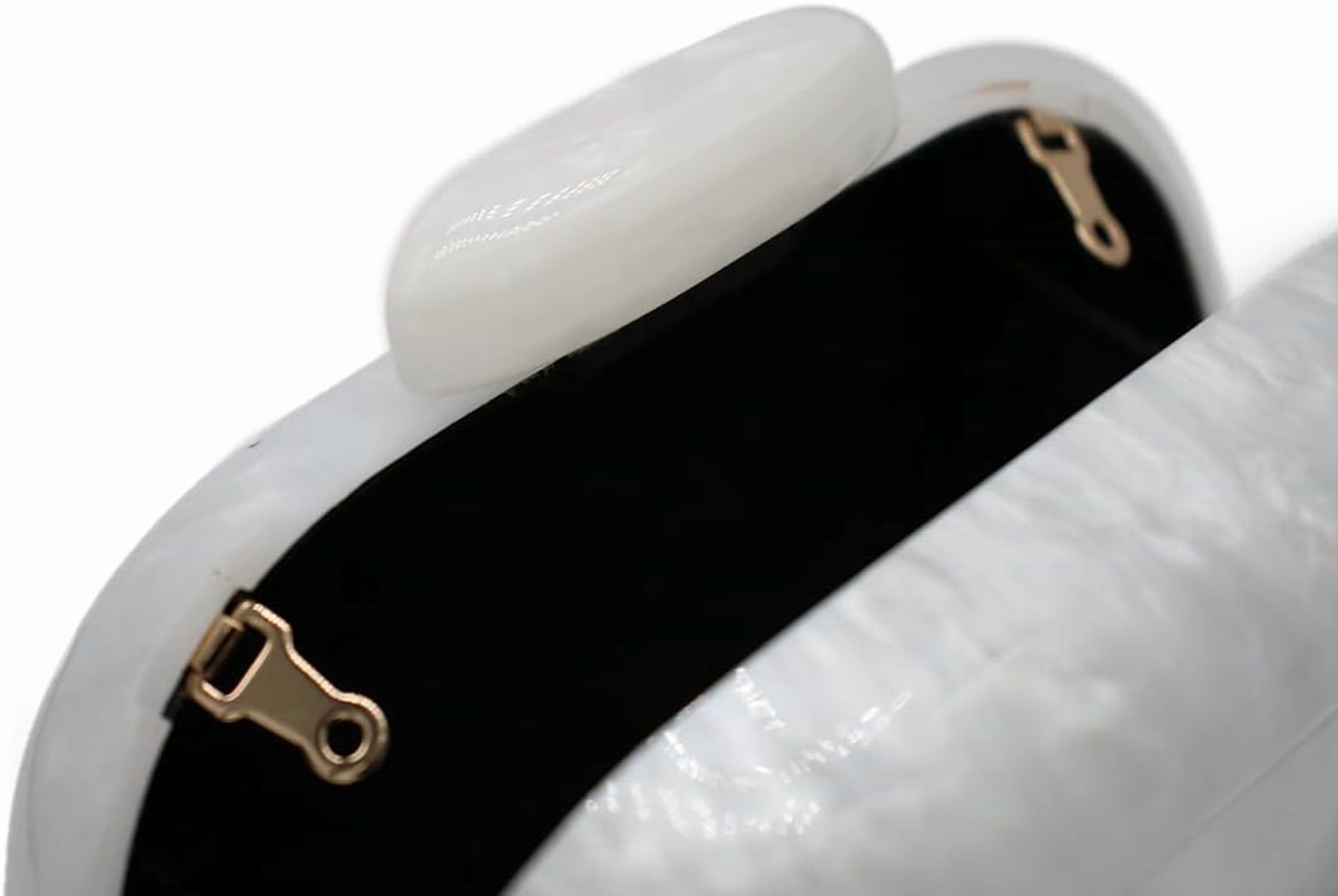 Kwuty Acrylic Evening Clutch Bag for Women Shell Shape Shoulder Crossbody Bag Glitter Marble Purse Handbag