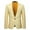 Yellow, variant on Yaoyar Mens Party Dinner Performance Host Dress Tuxedo Gold Plaid Printed Lapel Suit Blazer Jacket Yellow L