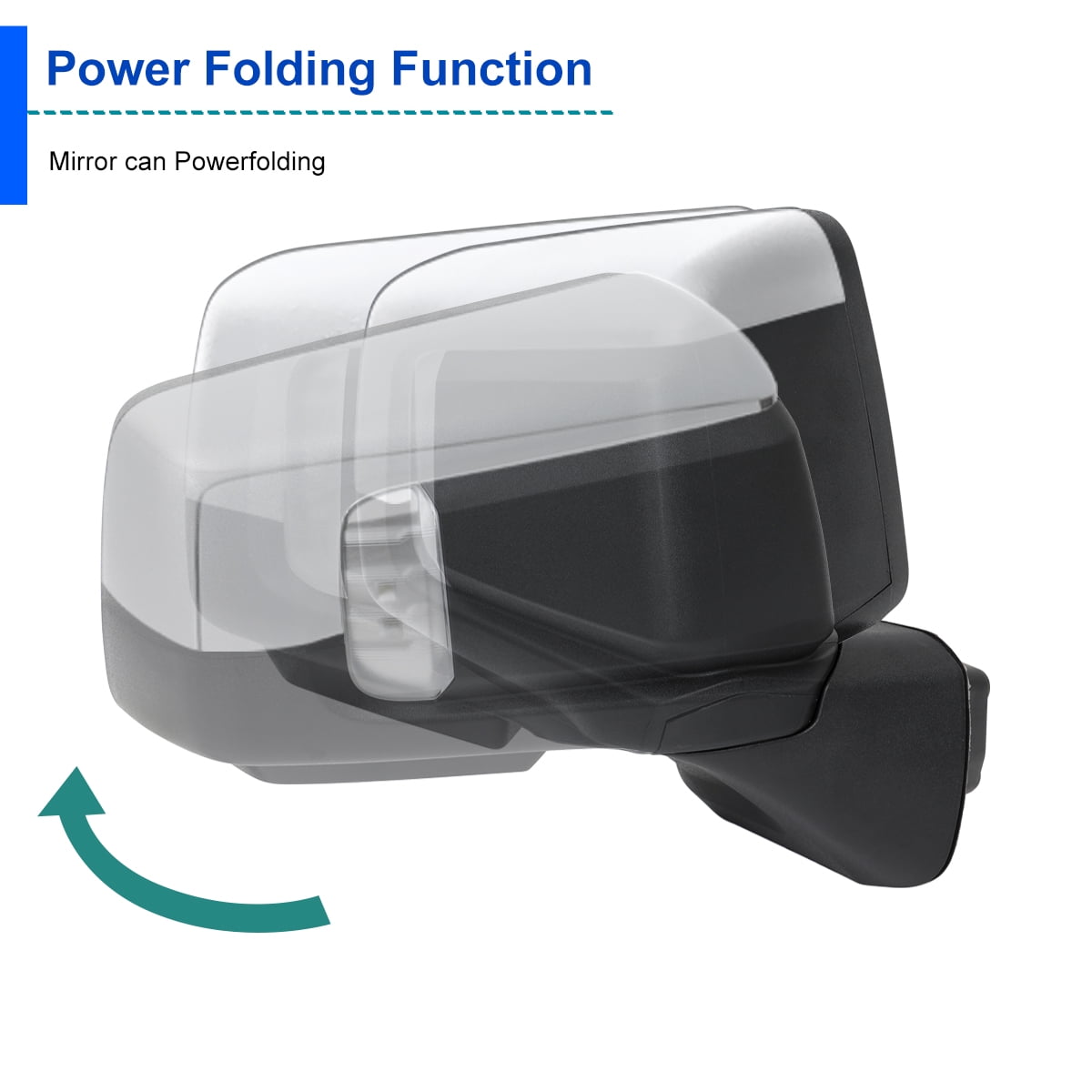 Spec-D Tuning Right Passenger Side Chrome Power Fold Power Heated Side Mirror w/ Blind Spot + Temp Sensor Compatible with 2019-2026 GMC Sierra 1500