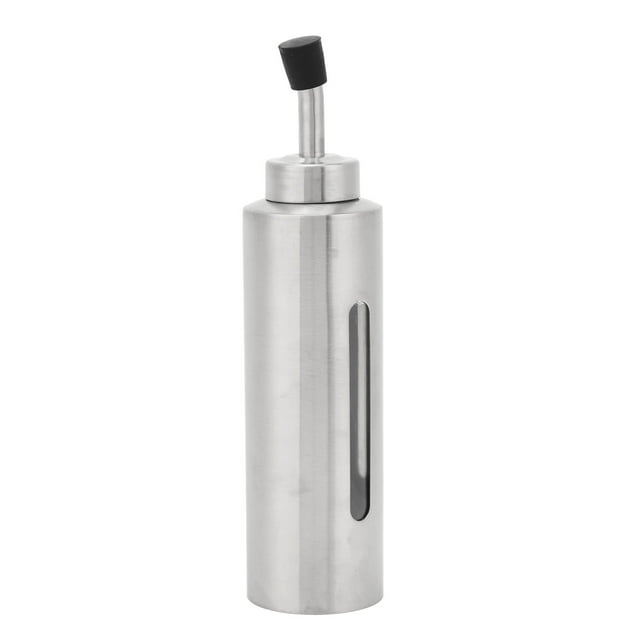 Distributeur de Bouteille d'Huile, Récipient d'Huile de Cuisson en Acier Inoxydable Bouteille d'Huile Antidérapante avec Conception Transparente Distribution Facile Vinaigre d'Huile Cruet Bouteille d'Huile d'Olive pour Cuisine