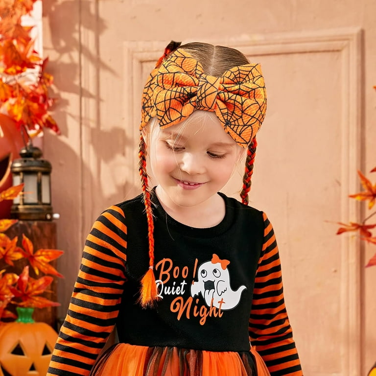 Monebena Pcs Halloween Baby Girls Headbands with Bows Spider Web